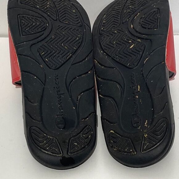 Champion Mens Slides Slippers Open Toe Comfort Logo Red Size 9W - Picture 5 of 6